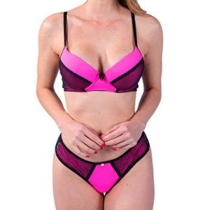 Bra and Panty set Black and Pink